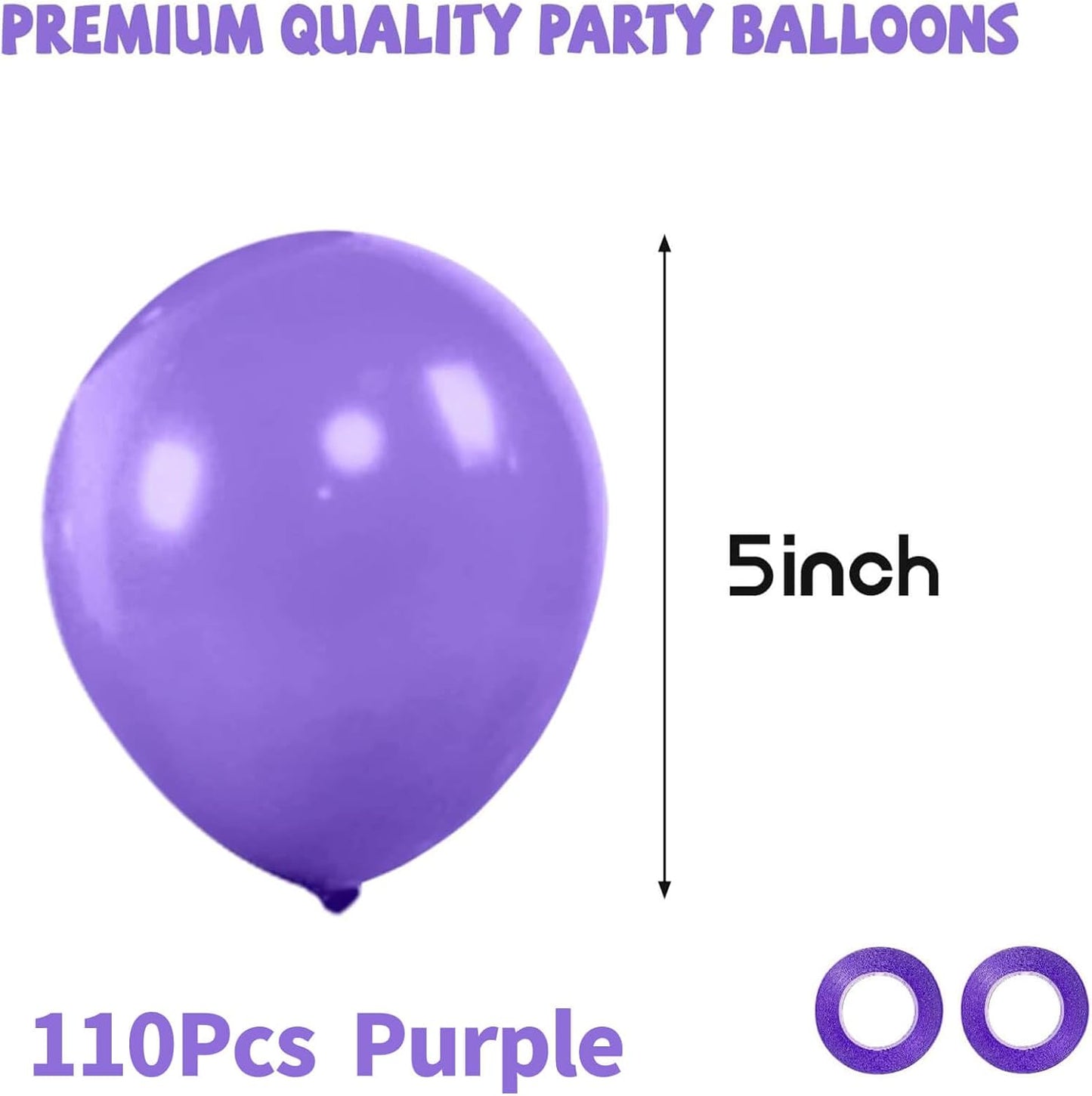110pcs Black Balloon 12 inch, Black Latex Balloons for Birthday Party Baby Shower Wedding(with 2 Ribbons). - Colors B