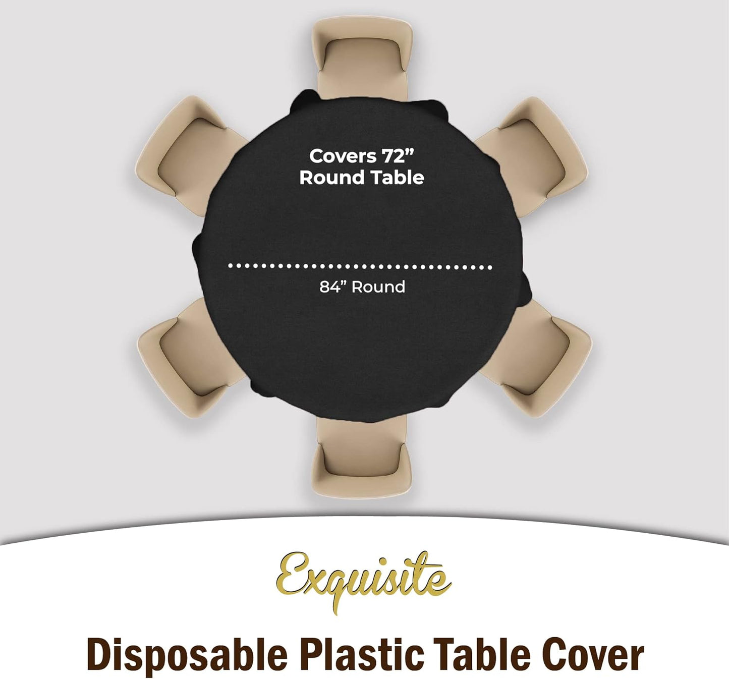 Exquisite Party Solids 6-Pack Premium Plastic Tablecloth 54in. x 108in. Rectangle Plastic Table Cover - Navy