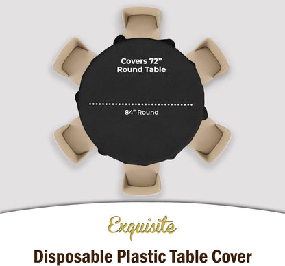 Exquisite Party Solids 6-Pack Premium Plastic Tablecloth 54in. x 108in. Rectangle Plastic Table Cover - Navy