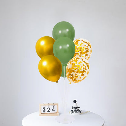 6 Set Balloon Stand Kit for Table Centerpieces With Balloon and Base Party Decorations for Birthday Wedding Retirement Graduation Baby Shower (Black Gold)