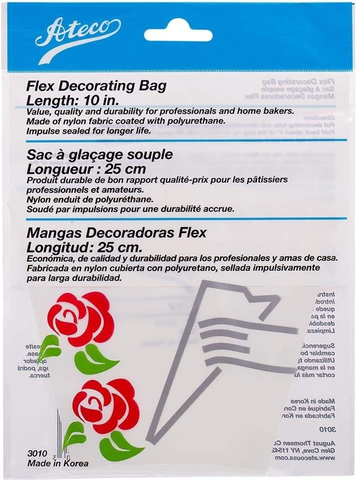 Ateco Flex Decorating Bag, Coated Nylon, 16-Inch, Reusable Baking Supply, White