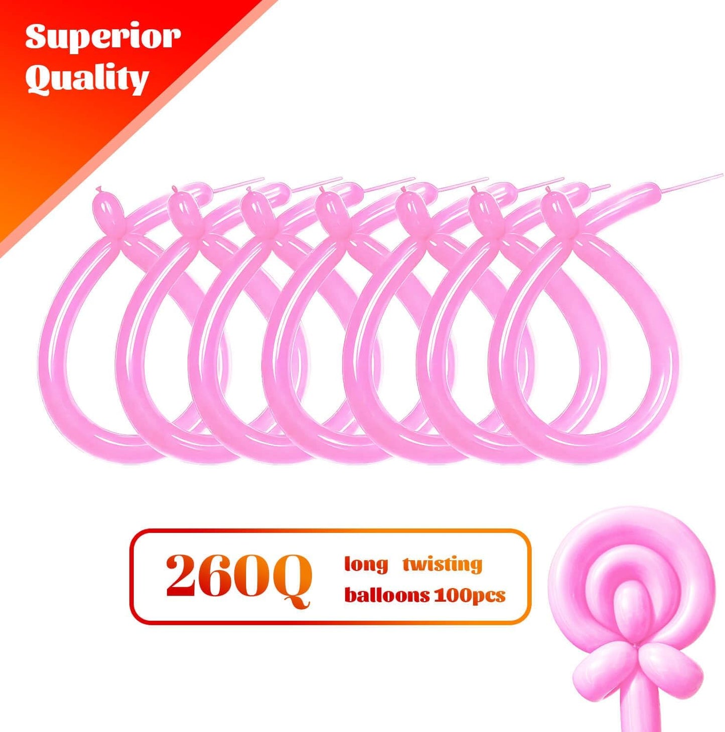 260 Clear Long Balloons for Animals, Thickening Skinny Latex Twisting for Arch Modeling Magic Clown Birthday Wedding Party Decorations 100pcs