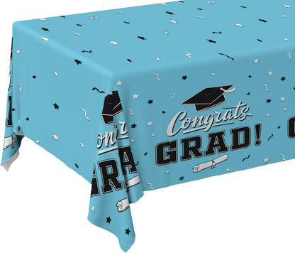 Gatherfun Graduation Party Decorations, Gongrats Grad Tablecover for Graduation Party Supplies, 3 pcs Green Table Cloths, 54"x108"