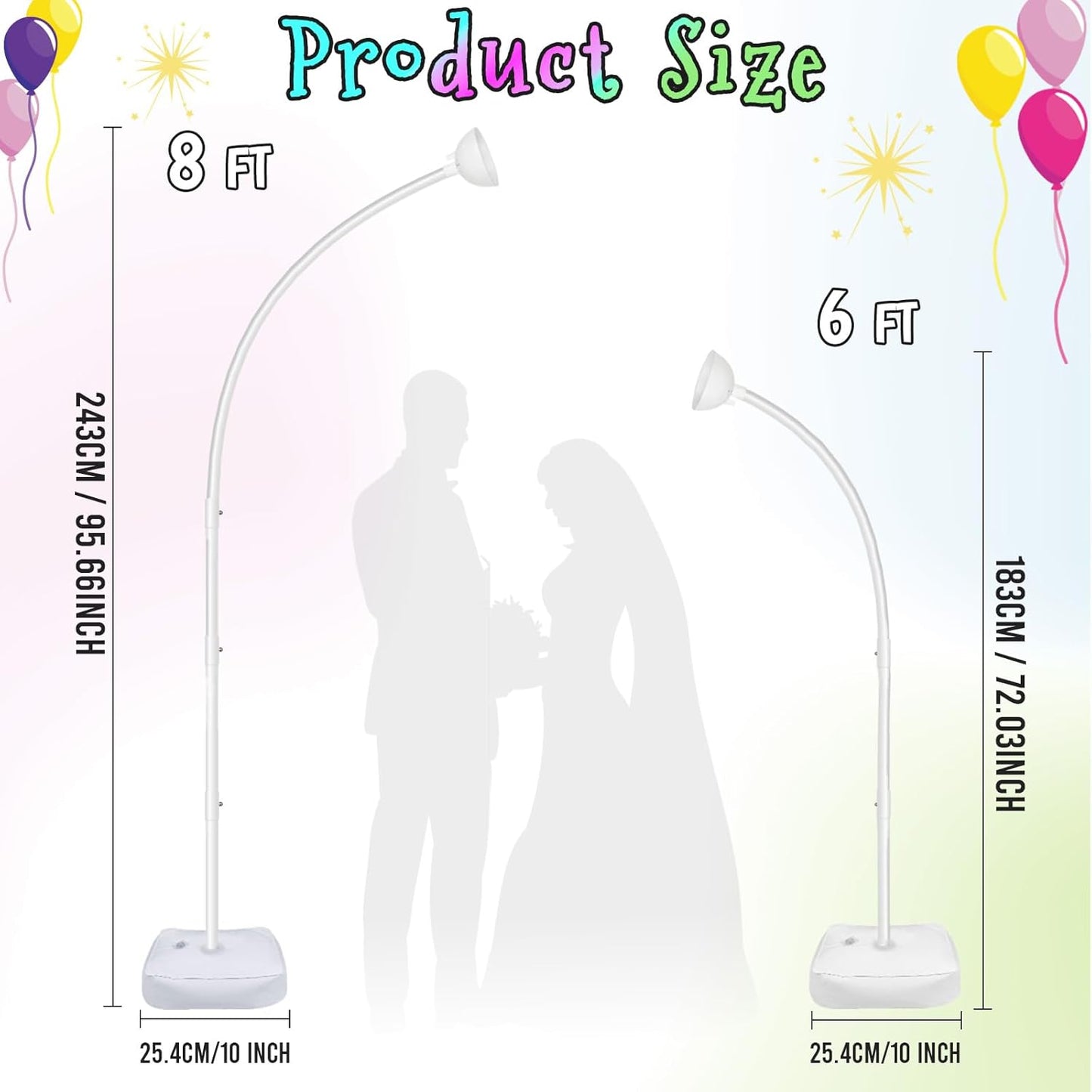 AerWo Balloon Arch Kit with Balloon Pump Electric, 8.2FT & 5FT Half Balloon Arch Stand with Base, Free Bending Balloon Stand Kit for Wedding Birthday Party Baby Shower Graduation Decorations