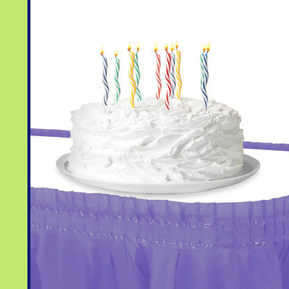 Party Dimensions Plastic Table Skirt, 29-Inches by 14-Feet - White - 6 Pack
