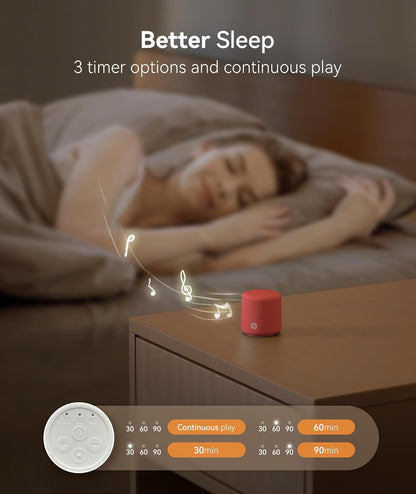 Dreamegg Portable Travel White Noise Machine for Sleep, Features Powerful Battery, Egg-Sized, 16 Nature Sounds, Timer, for Baby Adults Office Privacy Home Gift, Cream