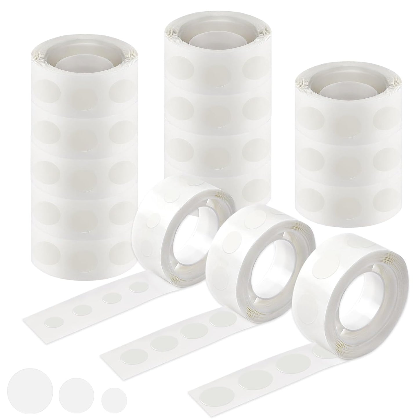 UPINS 300 Pcs Point Dots Balloon Glue Removable Adhesive Point Tape, 3 Rolls Double Sided Dots Stickers for Craft Wedding Decoration
