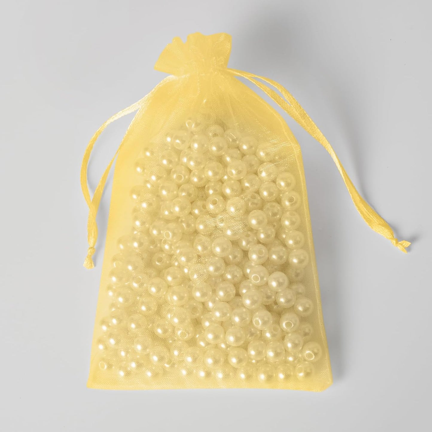 100PCS White Organza Bags, 4x6 Inch Small Mesh Bags Drawstring, Jewelry Gift Bags for Easter, Party, Festival, Bathroom Soaps, Makeup