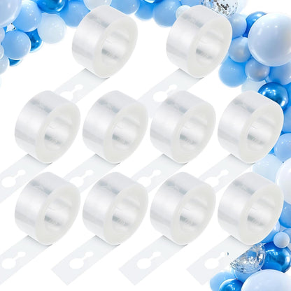 Balloon Decorating Strip, 10 Rolls 16.4ft Balloon Garland Tape Strips Balloons Arch Kit with Double-Sided Glue Point Dots for Party Wedding Birthday Decorations