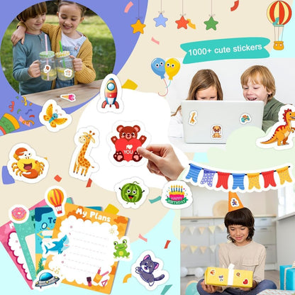 48 Sheets Stickers for Kids, Cute Stickers Variety Pack for Scrapbooking, Teachers Classroom Prizes, Goodie Bag Stuffers Including Animals, Cars, Dinosaurs, Fishes, Hearts, Stars and More