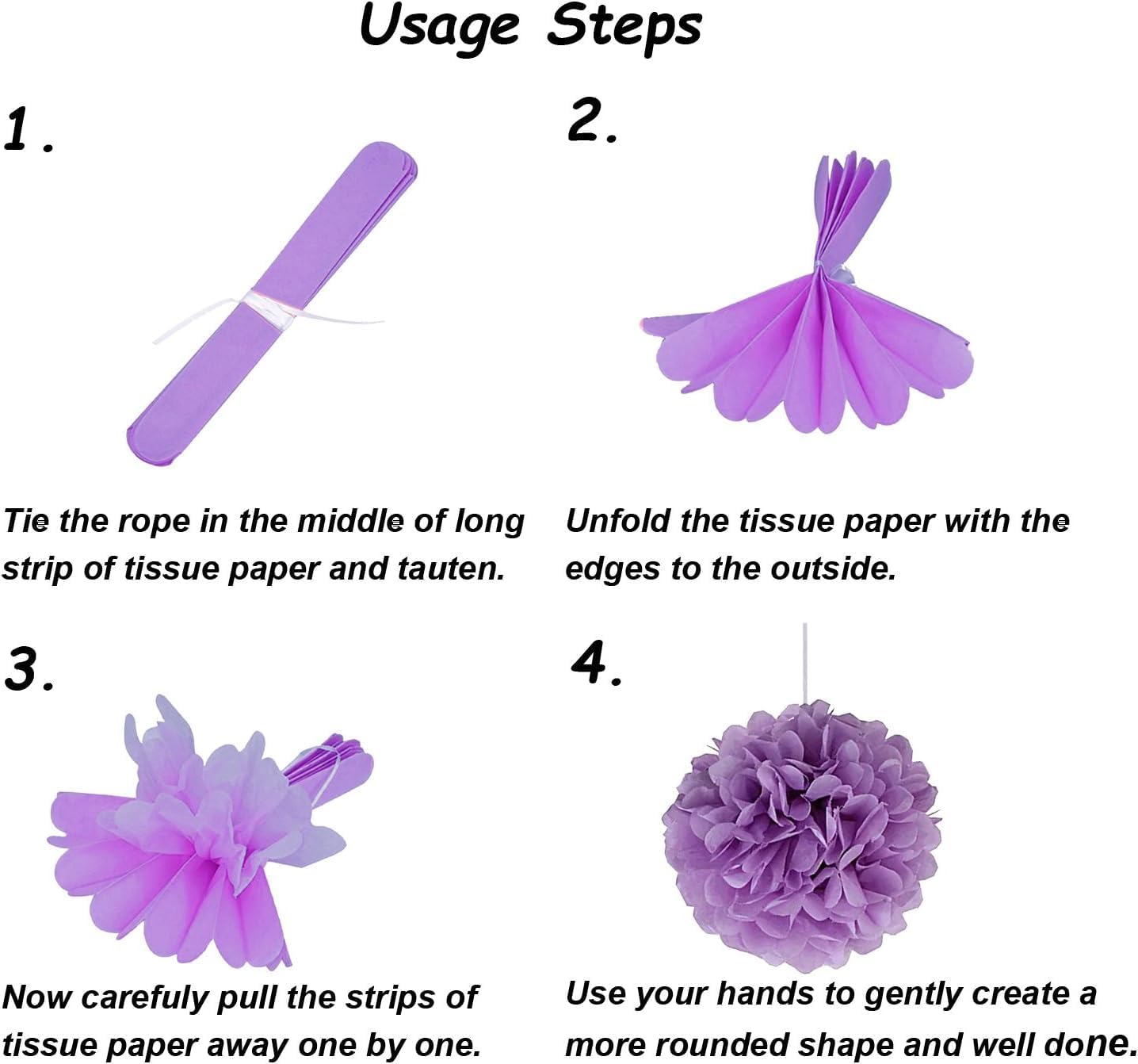 12Pcs Purple and Gold Hanging Tissue Paper Pom Poms,Pompoms Flowers for Ceiling Party Decorations(Purple,Light Purple,Gold)