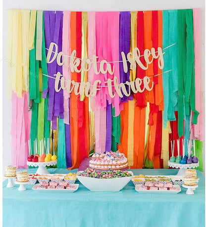 Streamers Paper 433ft Long 1.77in Wide Crepe Paper Streamers, Tassels Paper for Party Decorations Wedding,Festival (Rainbow Streamers 6 Packs)