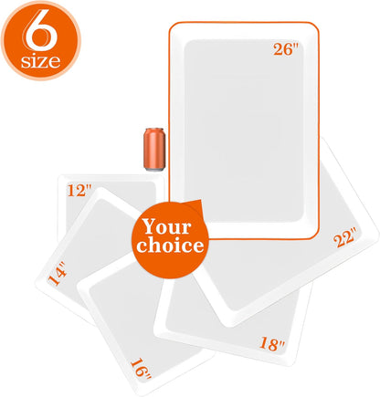 Serving Tray Platter, 4 Pack Food Tray for Veggie Fruit Snack Dessert Cookie Cheese, Food Trays for Party Supplies Display, Plastic Platters for Serving Food, Large White Trays, BPA Free