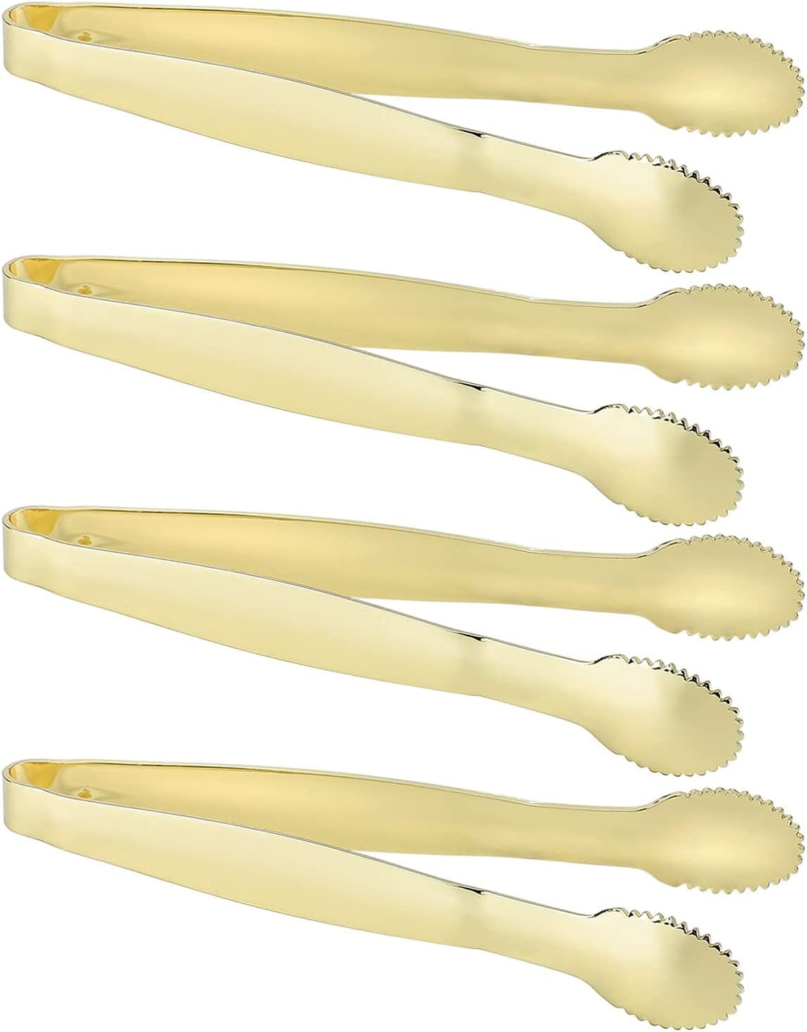 MSY BIGSUNNY Durable Stainless Steel Ice Tongs, 7 inch Sugar Cube Serving Tongs, Set of 2
