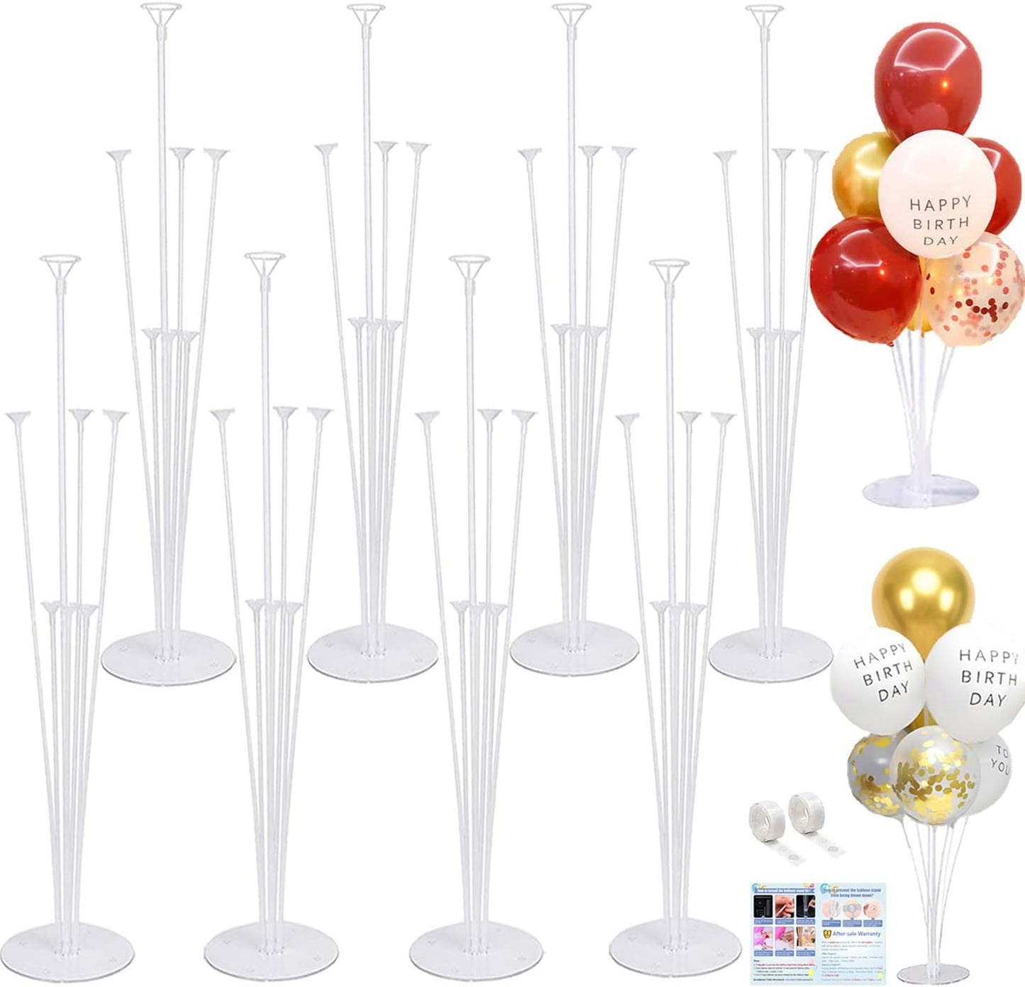 8 Pack Balloon Stand Kits, Fenxyo Balloon Sticks Holder with Base for Table Graduation Birthday, Balloon Sticks Holder for Wedding Birthday Party Decoration