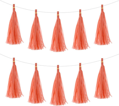 MECCANIXITY 15Pcs Light Blue Tassel Garland Banner with Rope Tissue Paper Tassels Party DIY Kits for Anniversary Wedding Birthday Party