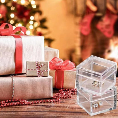 KissYou Acrylic Box Clear Boxes with Lid 12 Packs Small Candy Box Display Square Cube Wedding Graduation Party Decorations Jewlry Gift Box