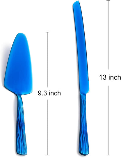Black Cake Cutter Set, Stainless Steel Cake Cutting Utensils Include 13-inch Cake Knife and 9.3-inch Cake Server suitable for Weddings, Birthdays, and Anniversaries