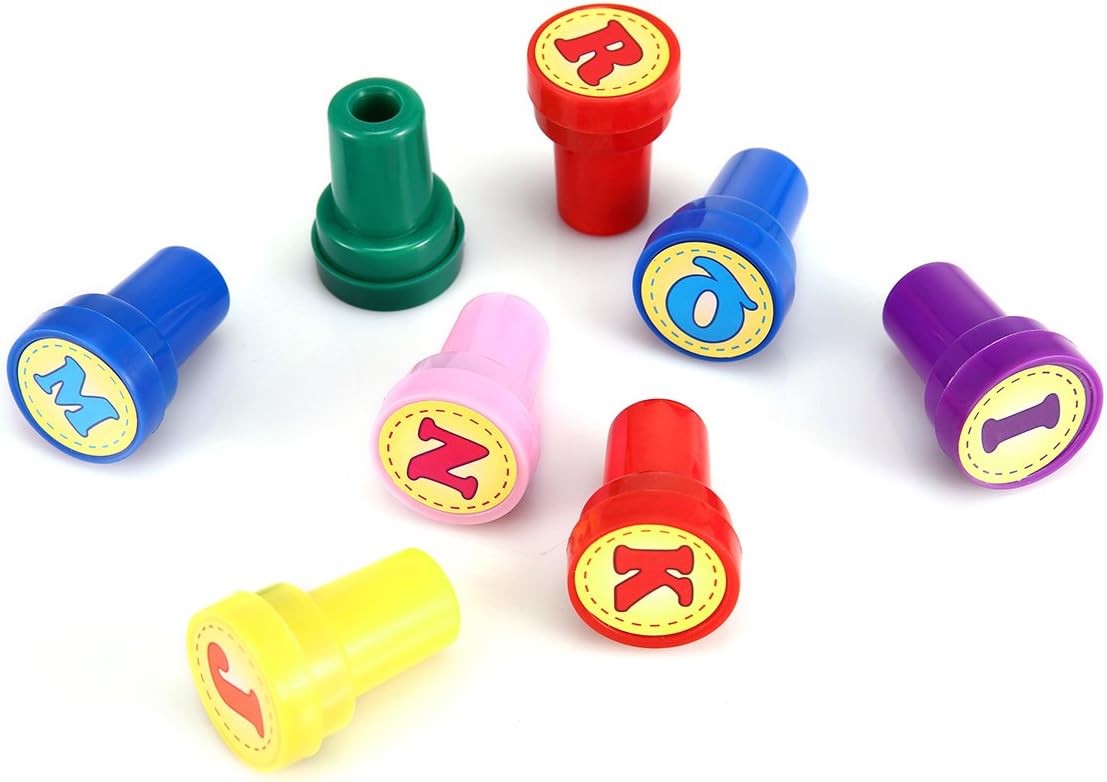 LUCKYBIRD Self-Inking Stamps for Kids - Heart Toy Stamp Set, Funny Plastic Stamps, 26 Count