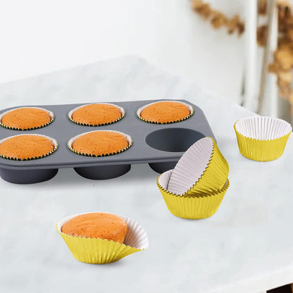 Gifbera Standard Pink Foil Cupcake Liners Wrappers Baking Cups for Baking 100 Count, Pink