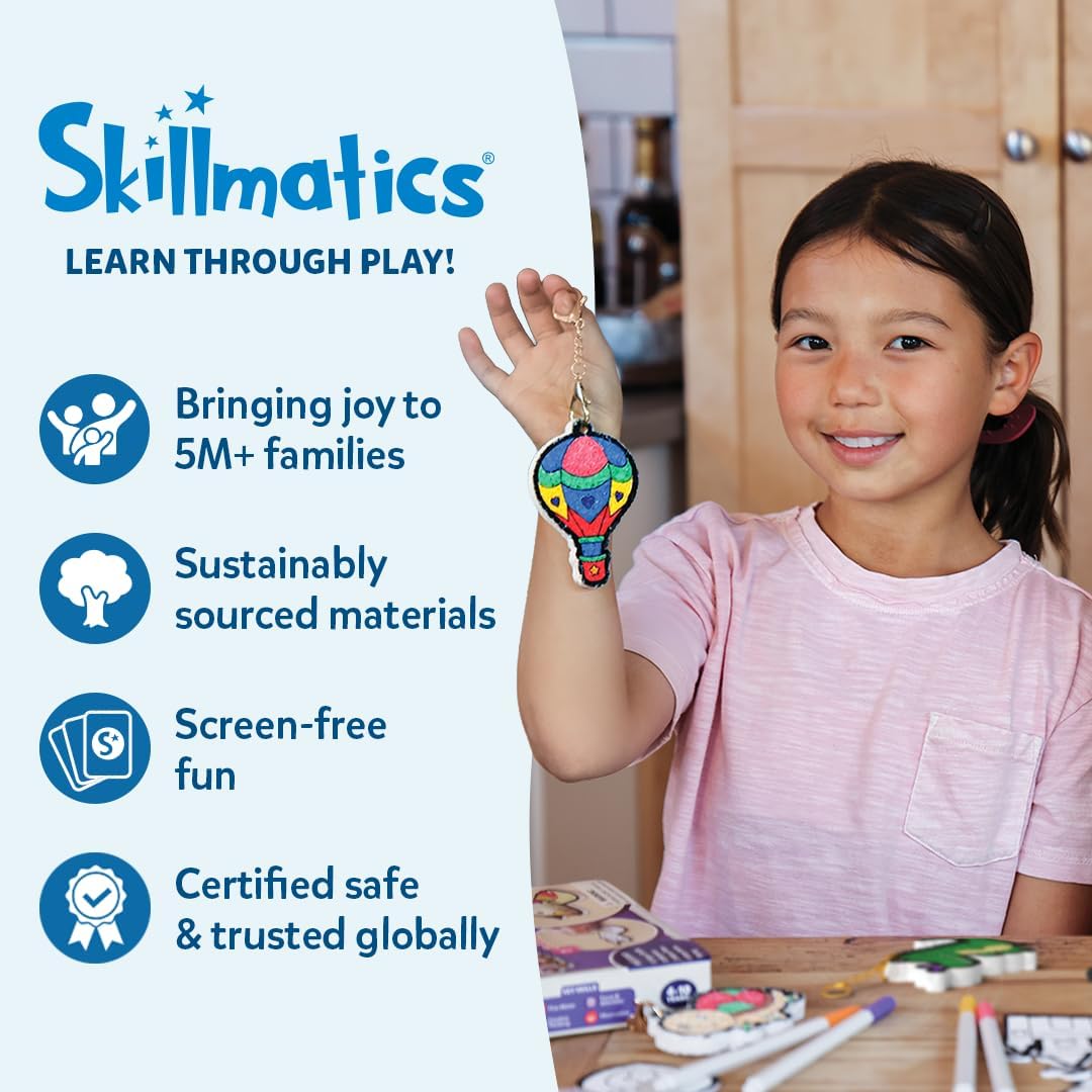 Skillmatics Scratch Art Book for Kids - Unicorns & Princesses, Craft Kits & Supplies, 30+ Scratch Stickers, Travel Toys, DIY Kit, Gifts for Girls & Boys Ages 3, 4, 5, 6, 7, 8