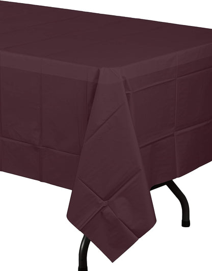 12-Pack Premium Plastic Tablecloth 54in. x 108in. Rectangle Table Cover - Dark Blue - Colors B