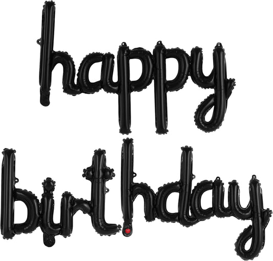 Happy Birthday Balloons Banner Foil Letters Balloons Connected, Personalized Birthday Signs for Women Men Boys Girls Birthday Party Decorations, Small Gold