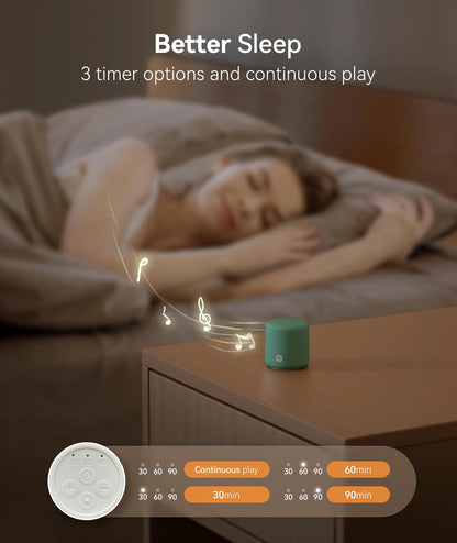 Dreamegg Portable Travel White Noise Machine for Sleep, Features Powerful Battery, Egg-Sized, 16 Nature Sounds, Timer, for Baby Adults Office Privacy Home Gift, Cream