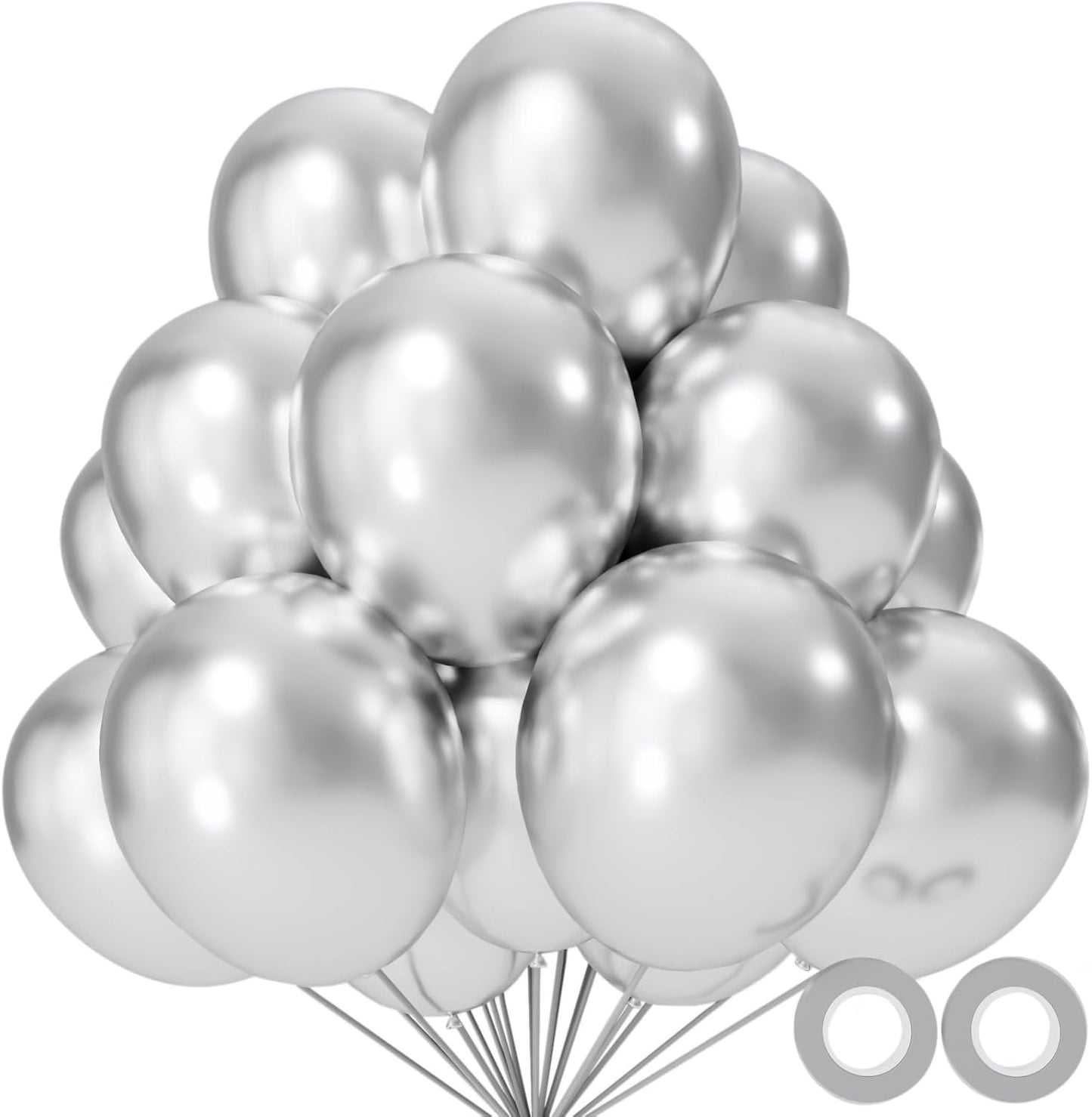 110pcs Black Balloon 12 inch, Black Latex Balloons for Birthday Party Baby Shower Wedding(with 2 Ribbons). - Colors A