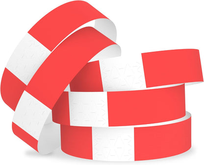 500 WristCo 5 Color Variety Pack Paper Plastic Wristbands for Events - Premium Water-Proof Tear Resistant Paper Bracelets ID Wrist Bands for Concerts Festivals Admission Party Identification