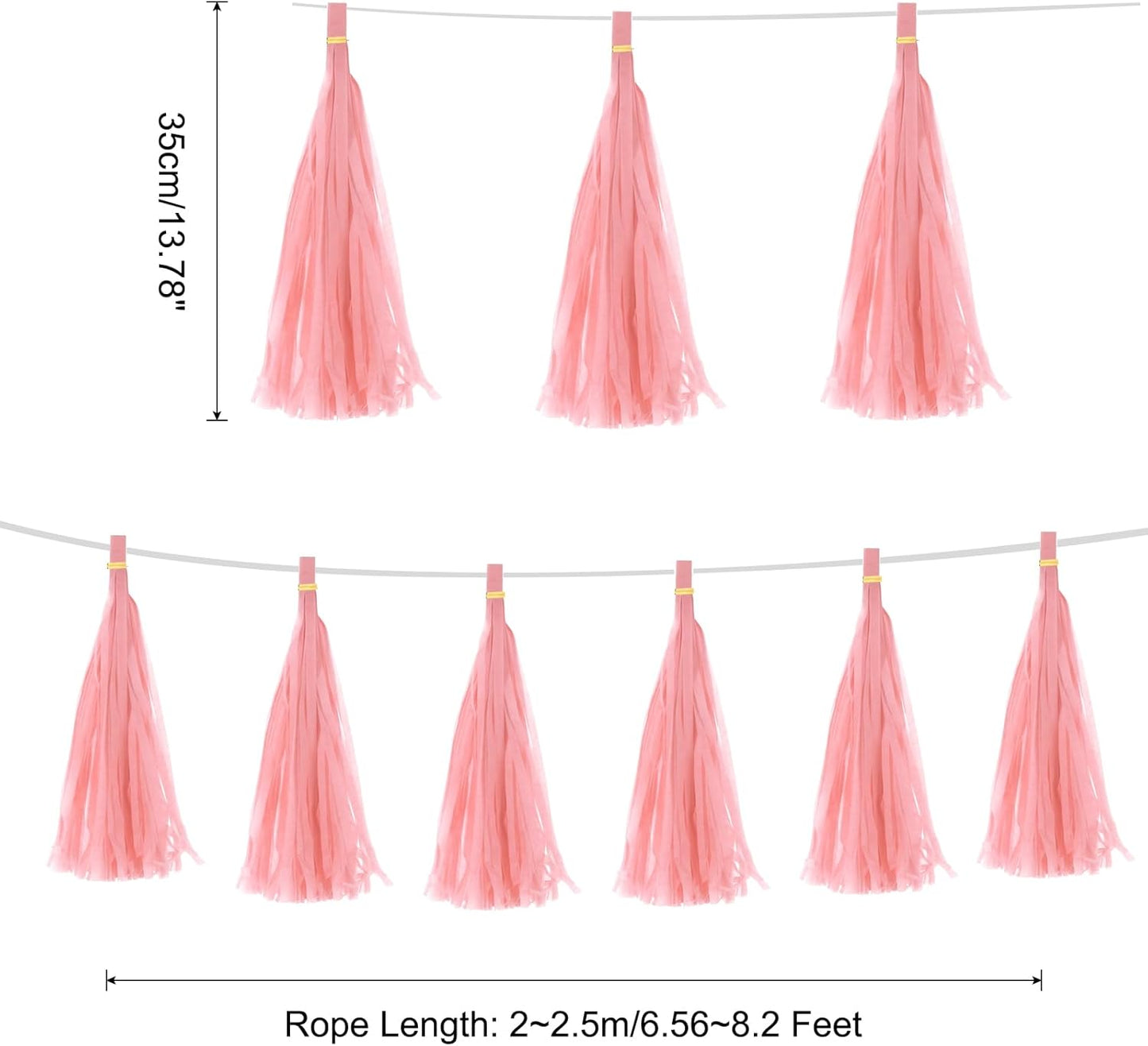MECCANIXITY 15Pcs Light Blue Tassel Garland Banner with Rope Tissue Paper Tassels Party DIY Kits for Anniversary Wedding Birthday Party