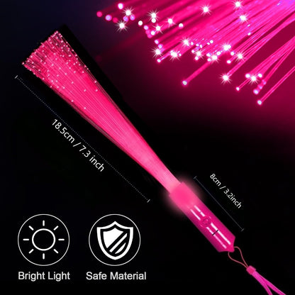24 Pack Red Glow Fiber Optic Wands Bulk Huge Light up Wand Glow Sticks 14.2 Inch with 3 Light Modes for Christmas Valentine's Day 4th of July Concerts Clubs