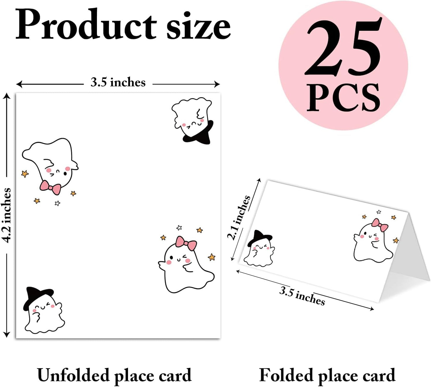 25 Pack Pink Plaid Bow Place Cards, Editable Name Cards for Table Setting, Tent Cards Food Label for Dinner Party, Bridal Shower, Wedding, Baby Shower and Events -T30