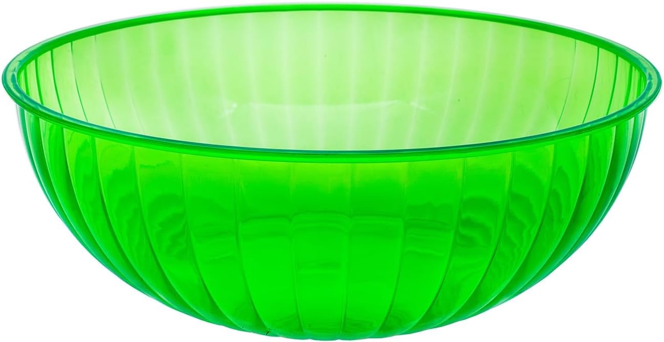 Party Essentials Hard Plastic 192-Ounce Serving Bowl, Neon Pink