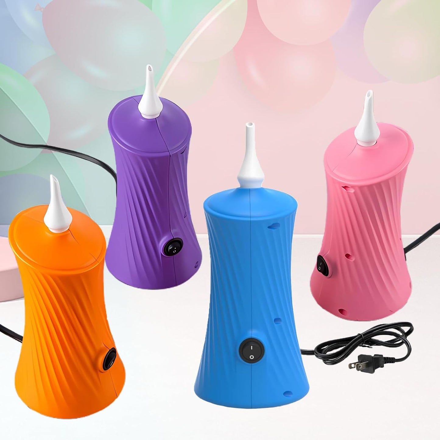 Balloon Pump Electric - Portable Air Balloon Pump for Long Balloons, Balloon Blower Inflator Machine for Twisty, Animal Classic Round, Foil, Latex Balloons