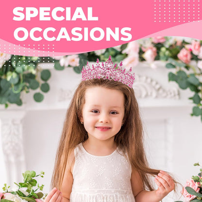 Birthday Tiara Crown with Sash for Women, Headband Hair Accessories for Wedding Party Costume
