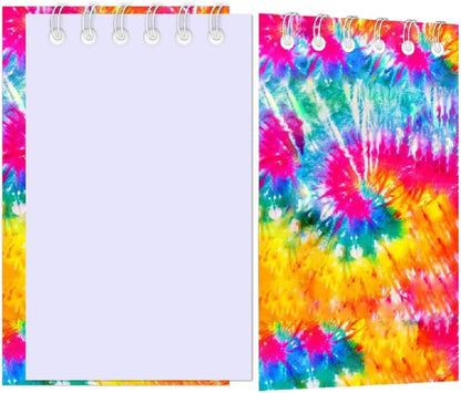24 Pcs Mini Tie Dye Notepads Pastel Art Party Small Notepads Tie Dye Spiral Pocket Notebook Fun Coil Mini Notepad Birthday Party Supplies 8 Styles