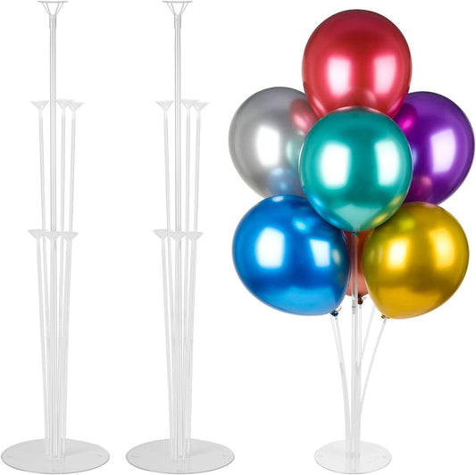 Voircoloria 8 Sets Balloon Stand Kits, Balloon Sticks Holder with Base for Table Graduation Birthday Baby Shower Gender Reveal Party Decorations