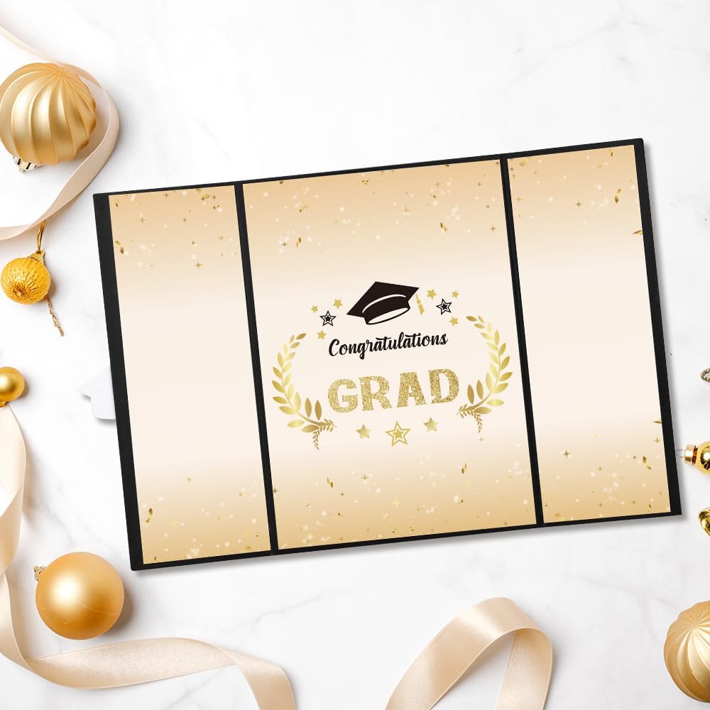 Graduation Guest Book Party Decorations-Blue Gold Graduation Guest Book Alternative Graduation Signature Congrats for 2026 College High School Graduation Party Decorations Unique Graduation Gifts