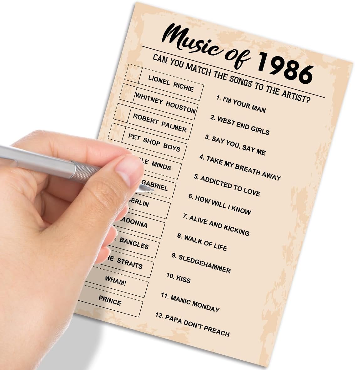 QUPT 40th Birthday Party Games, Movies in 1986 Games, Birthday Party Supplies for Adults, Fun 1986s Party Game，Pack of 30 Cards