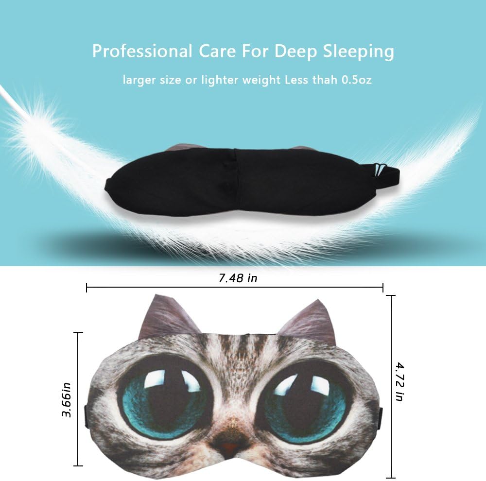 Tphon Sleep Mask for Adult Kids Boys Girls Funny Blindfolds Soft Cute Animal Sleeping Masks with Adjustable Strap for Travel Naps Shift Works Games