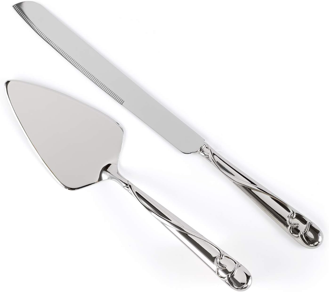 Hortense B. Hewitt Wedding Accessories Cake Knife and Server Set, Glittering Beads