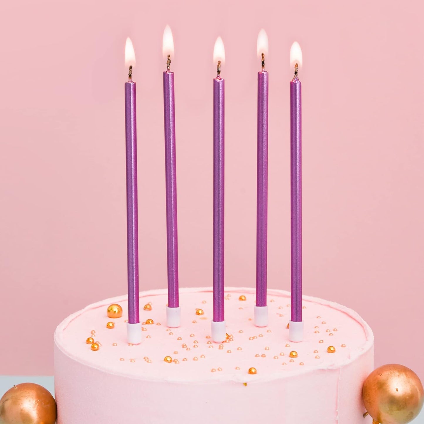 PHD CAKE Champagne Gold Long Thin Metallic Birthday Candles, Cake Candles, Birthday Parties, Wedding Decorations, Party Candles