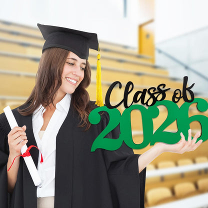 Class of 2026 Wooden Sign Graduation Party Decorations 2026 White Graduation Photo Booth Prop Senior2026 Sign for High School College Party