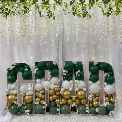 JW Passion - Premium Quality Made 3FT Tall Mosaic Balloon Frame Big Marquee Light Up Letters DIY Kit for Birthday Party Wedding Backdrop Decor Letter A Pre-Cut Foam Board