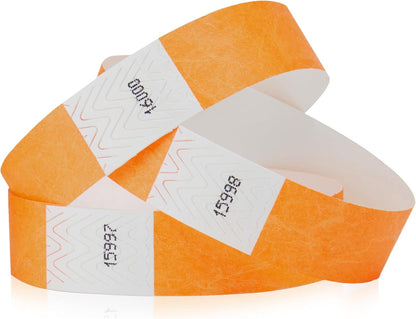 200 WristCo Neon Red Tyvek Wristbands for Events Tamper-Proof Design & Fluorescent Color Prevent Reuse Premium-Grade Bracelets for Hospital & Medical ID, Party & VIP Identification