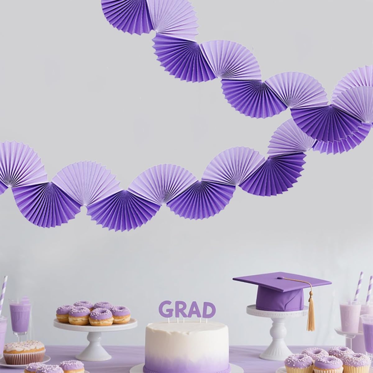 Paper Fan Garland - Paper Fan Garland Party Decorations - Perfect for Birthday Parties, Holiday Decorations, Family Gatherings, Weddings and More (Red)