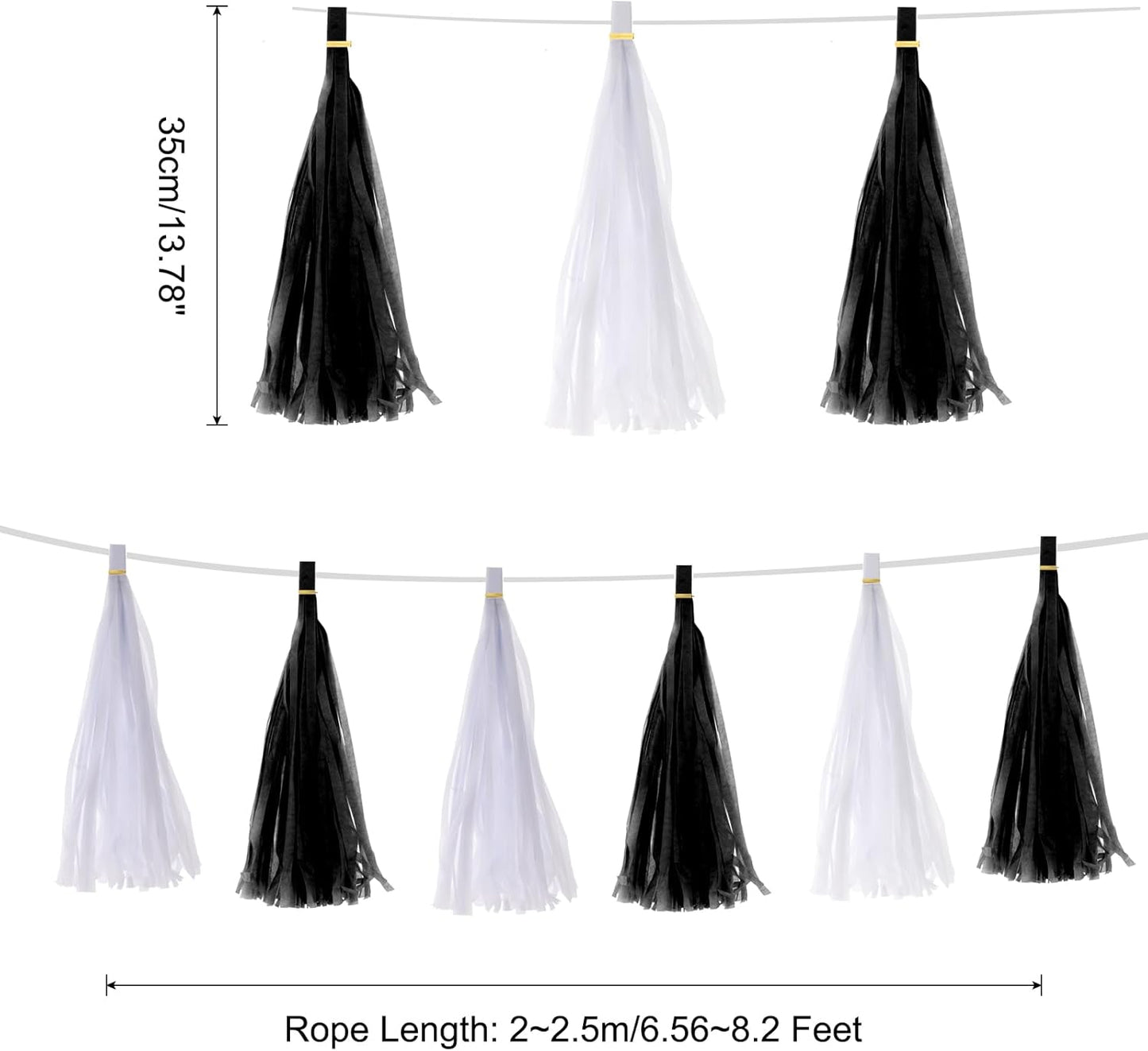 MECCANIXITY 20Pcs Light Blue Tassel Garland Banner with Rope Tissue Paper Tassels Party DIY Kits for Anniversary Wedding Birthday Party