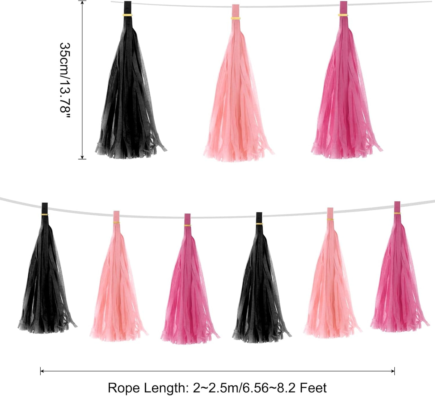 MECCANIXITY 15Pcs Light Blue Tassel Garland Banner with Rope Tissue Paper Tassels Party DIY Kits for Anniversary Wedding Birthday Party