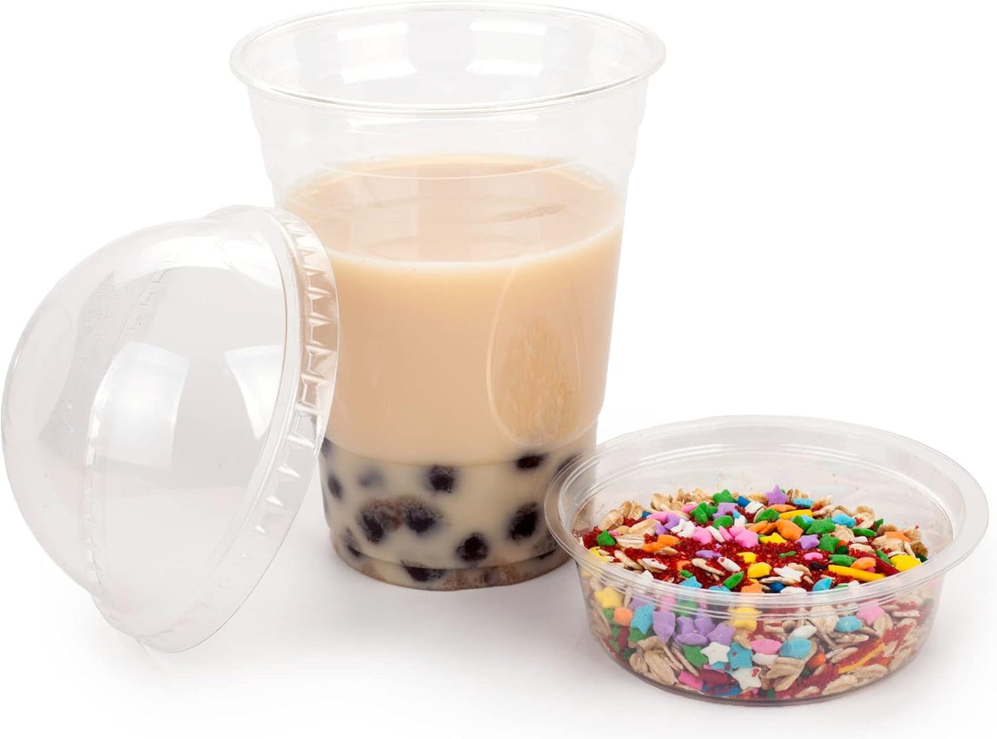 Golden Apple Cup series, 9oz Clear Plastic cups with Flat lids no hole 50sets